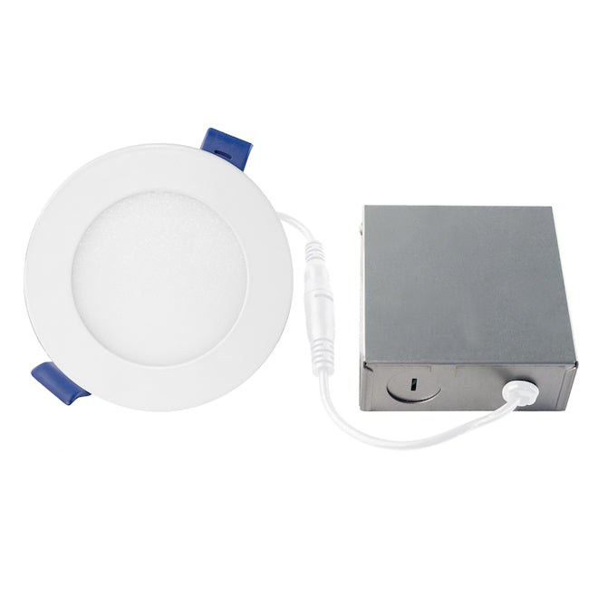Bazz 4-in LED Disk Recessed Light - Matte White - Dimmable-