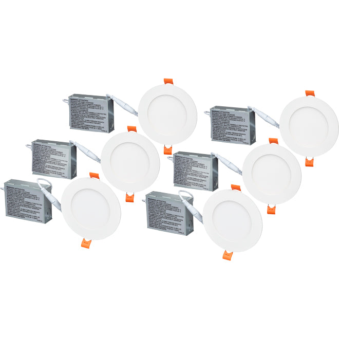 JIB 6-Pack LED Recessed Light Set - 4-1/4-in - 9 W - Matte White-