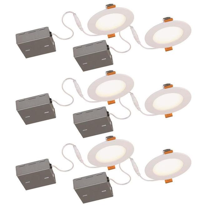 Bazz 6-Pack Slim Recessed Light Set- 10 W - Matte White-