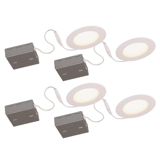 Bazz 4 1/4-in LED Recessed Ceiling Light 4-Pack - 11W - Matte-