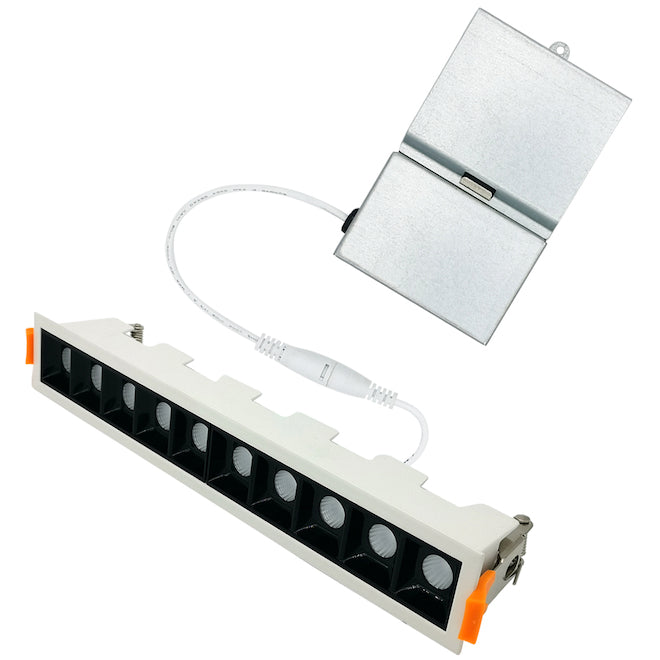 Bazz Studio 10-Light LED Recessed Fixture - White - Dimmable - 11 5/8-in L x 2 1/4-in W-