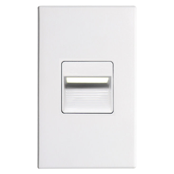 Bazz Integrated LED Recessed Step Light - White Trim - Vertical/Horizontal - 2 3/4-in L x 4 1/2-in H-