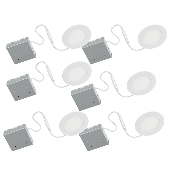 Bazz Recessed Light Kit Dimmable 4-in White 6-Pack-
