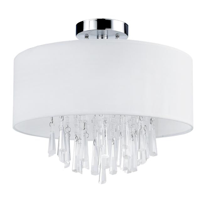 Canarm Naples Polished Chrome Fabric Shade Ceiling Flush-Mount-