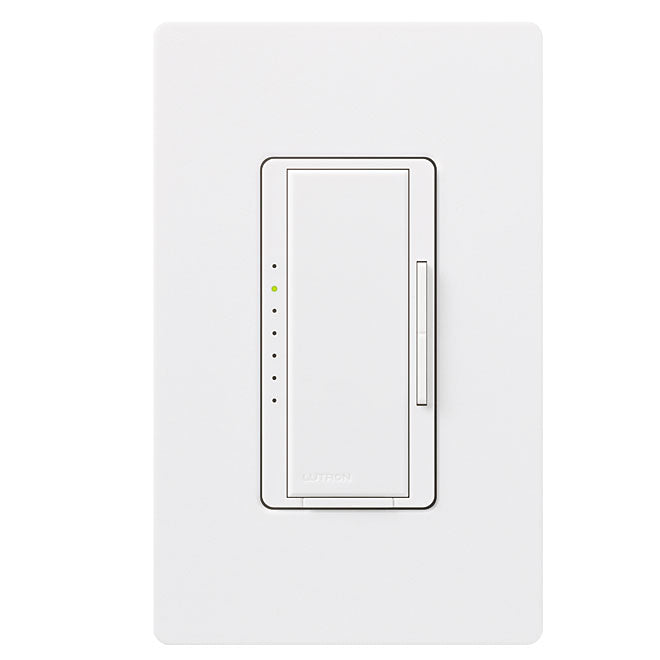 Lutron Maestro 120-Volt 150-Watt Single Pole LED Light White Plastic Dimmer-Each