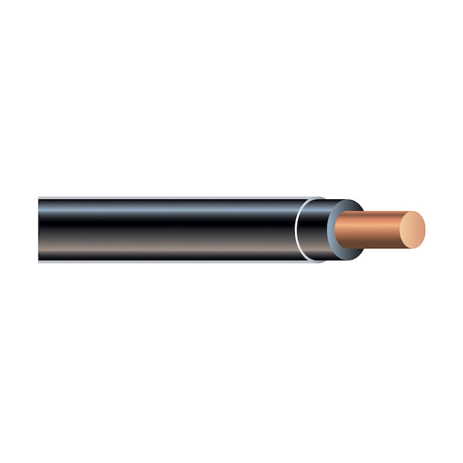 Southwire 14 AWG Black Solid Copper THHN Wire-Roll