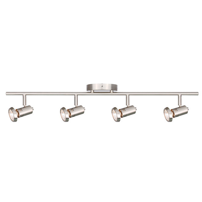 Canarm Rene Bar Light Fixture - 4 Tracking Heads - Brushed Nickel - MR16 50-W GU10 Bulbs (Not Included) - Dimmable-