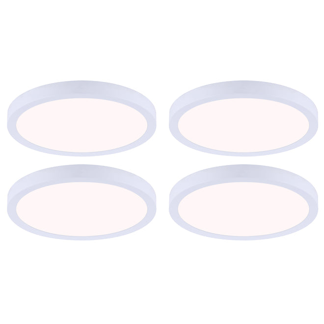 Canarm 4-Pack 11-in White LED Flush Mount Light ENERGY STAR Certified-