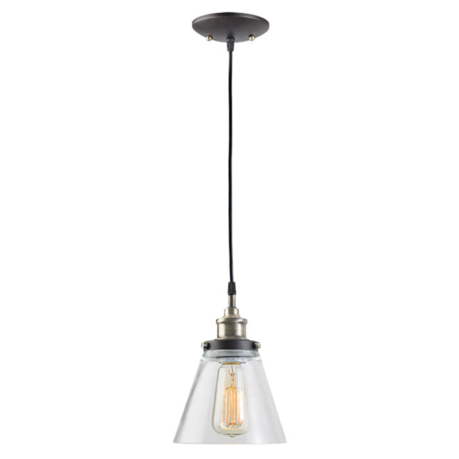 Jackson 1-Light Pendant - Metal/Glass - Antique Brass-