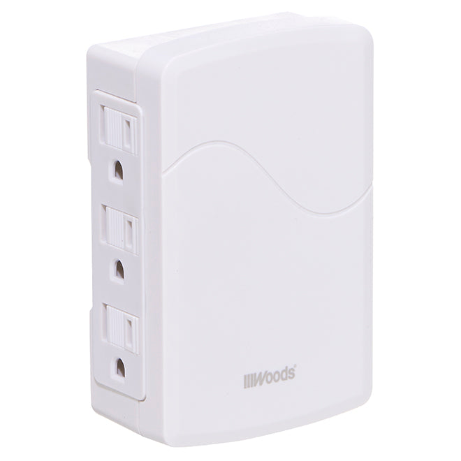 6-Outlet Wall Adapter - Slim - 1875 W - White-Each
