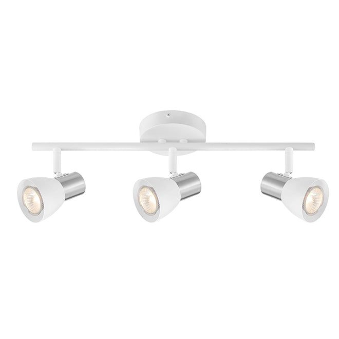 Track Light - 3 Lights - Metal/Glass - White/Brushed Nickel-