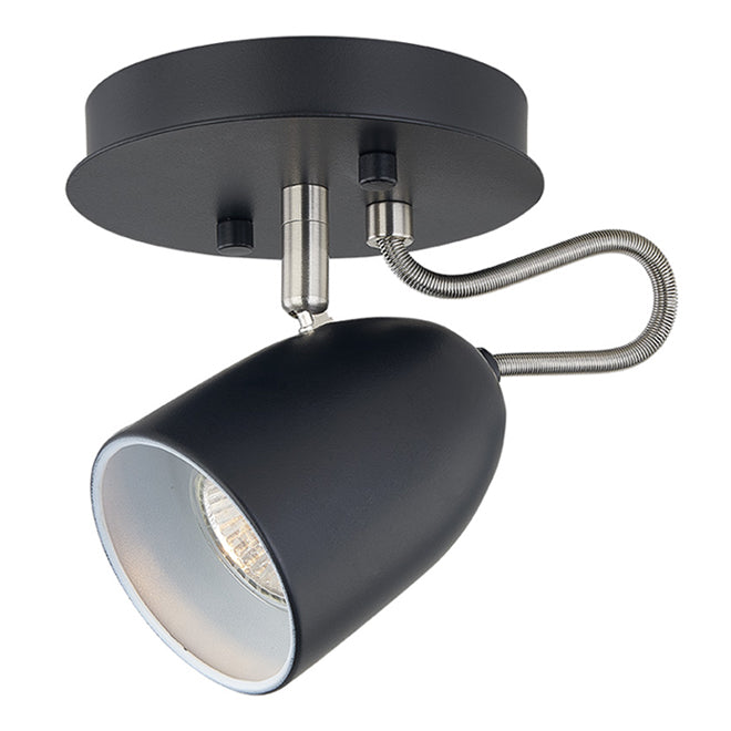 Ceiling Light - 1 Light - Steel - Matte Black/Chrome-