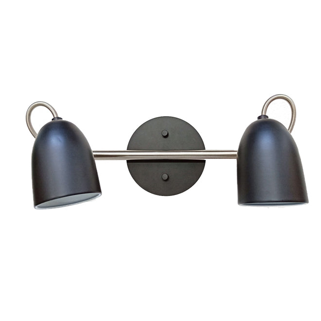 Track Light - 2 Lights - 16" - Steel - Chrome/Matte Black-