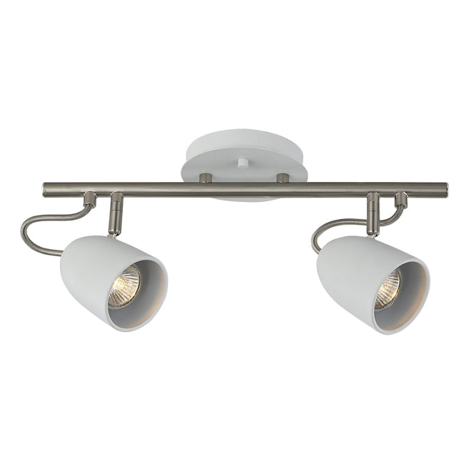 Track Light - 2 Lights - 16" - Steel - Chrome/Matte White-