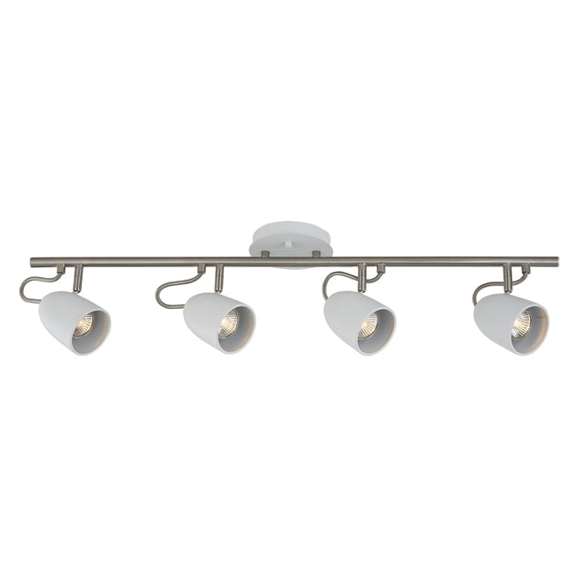 Track Light - 4 Lights - 32" - Steel - Chrome/Matte White-