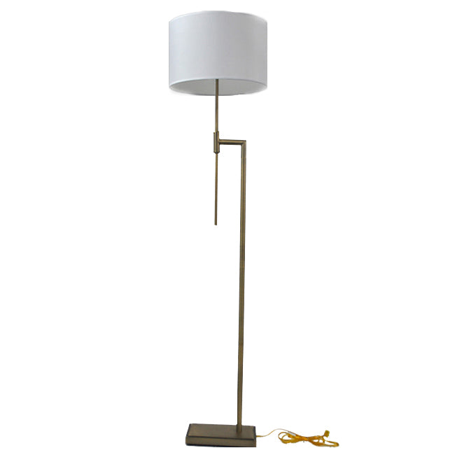 Allen + Roth Floor Lamp - 14.97-in x 65.95-in - Steel/Fabric - Soft Gold-