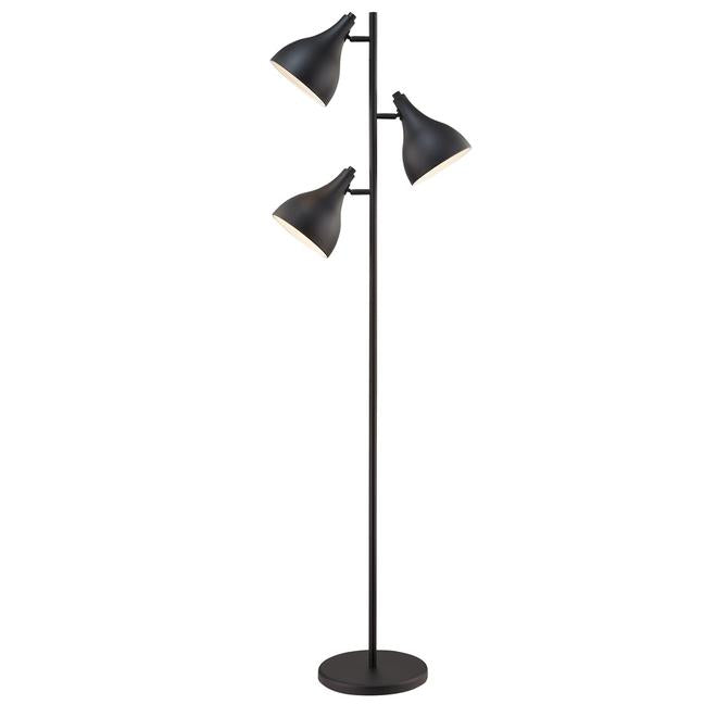 Project Source 65-in Black Floor Lamp 3-Lights-