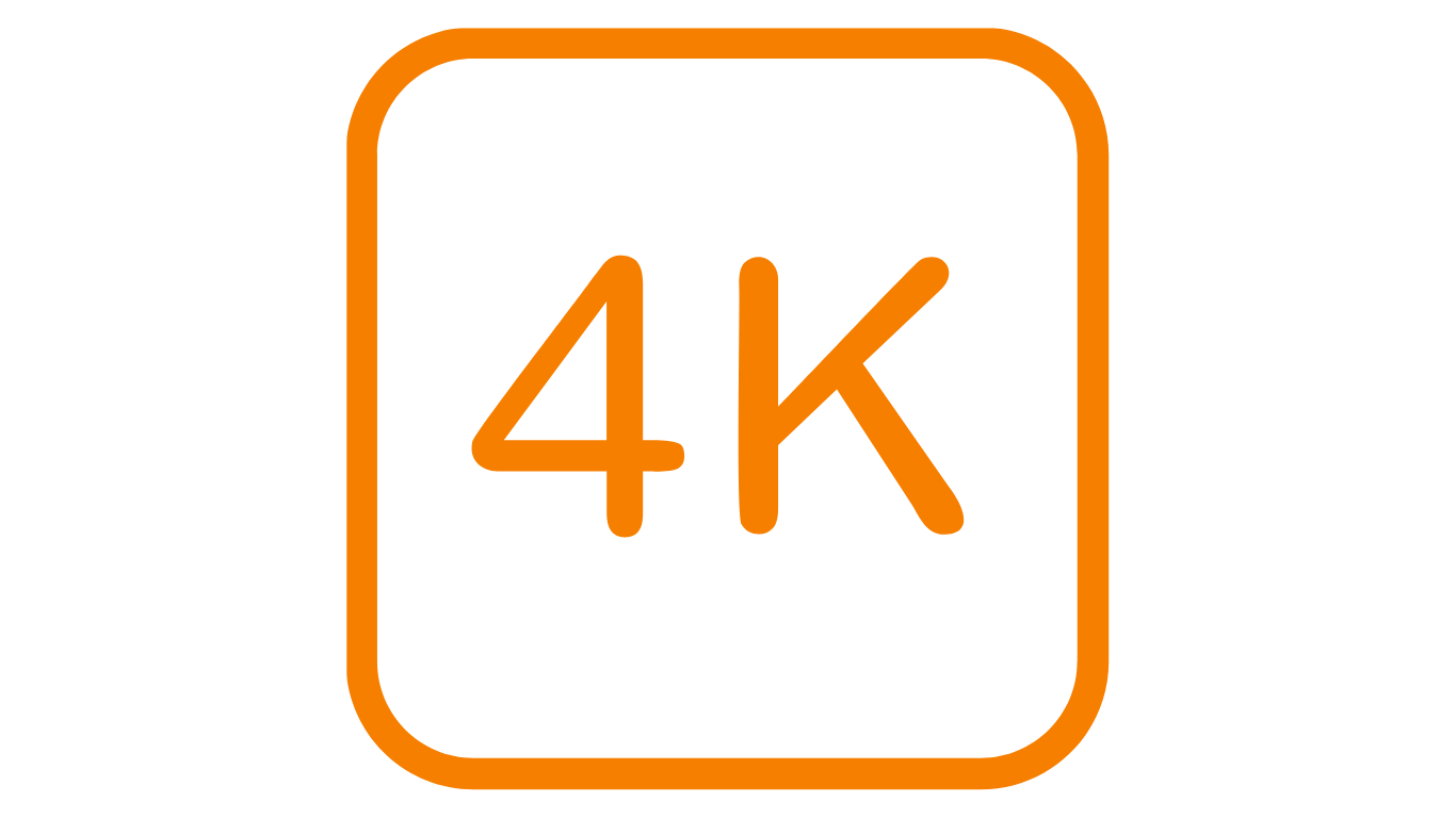4K video icon representing Site Connected’s high-quality drone footage for construction progress analysis and marketing.
