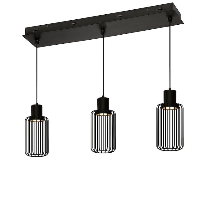 Eurofase 3-Light 32-in x 7-in x 13-in LED Black Linear Pendant-