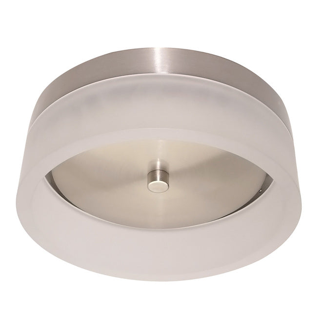Leadvision 1-Light Round Flushmount - Edgelite - LED - 8-in - Brushed Nickel-