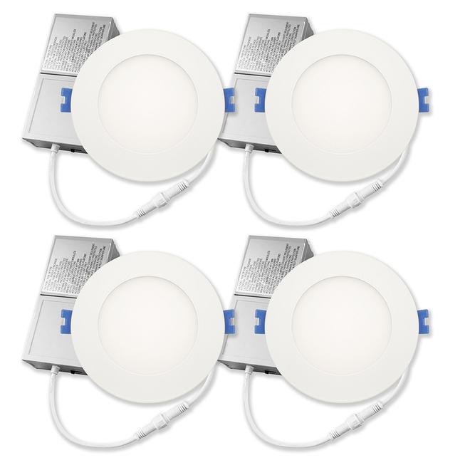 Leadvision Z LED Slim Recessed Light Set - Dimmable - 4-in - White Trim - 9W - 4 Units-