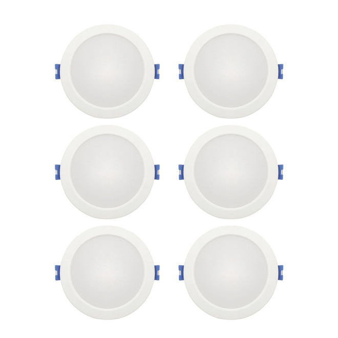 Leadvision ZLED White Slim Round Recessed 6-Light Set - 4-in - 11 W - 3000 K-