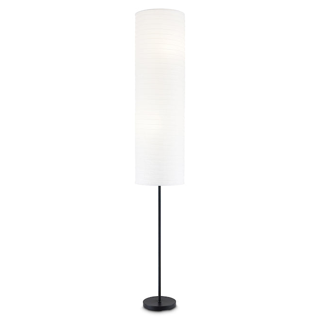 Project Source Modern Pastic 60 W Floor Lamp with Rice Paper Shade 69.75-in Matte Black-