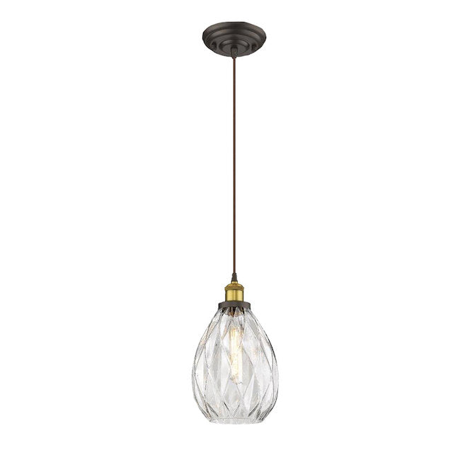 "Verrono" 1-Light Pendant Fixture - 60 W - Black Matte-