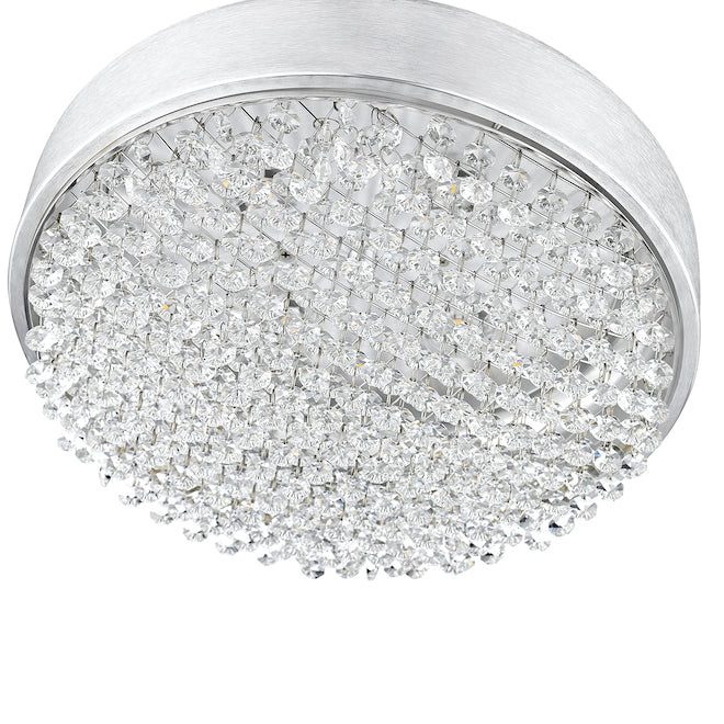 Ove Decors Primrose Flush Mount Ceiling Light - 4 Lights - 13-in - Clear Glass - Brushed Silver-