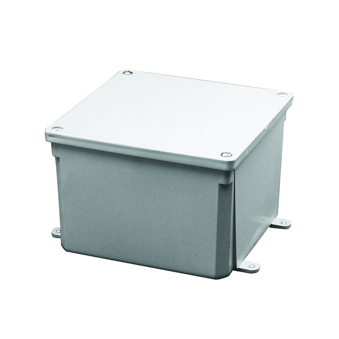 Kraloy PVC Junction Box 8-in x 8-in x 4-in - Grey-Each