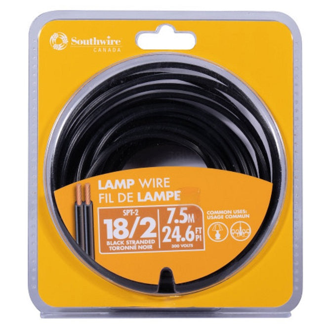 Southwire SPT-2 18-2 25ft Black-Each