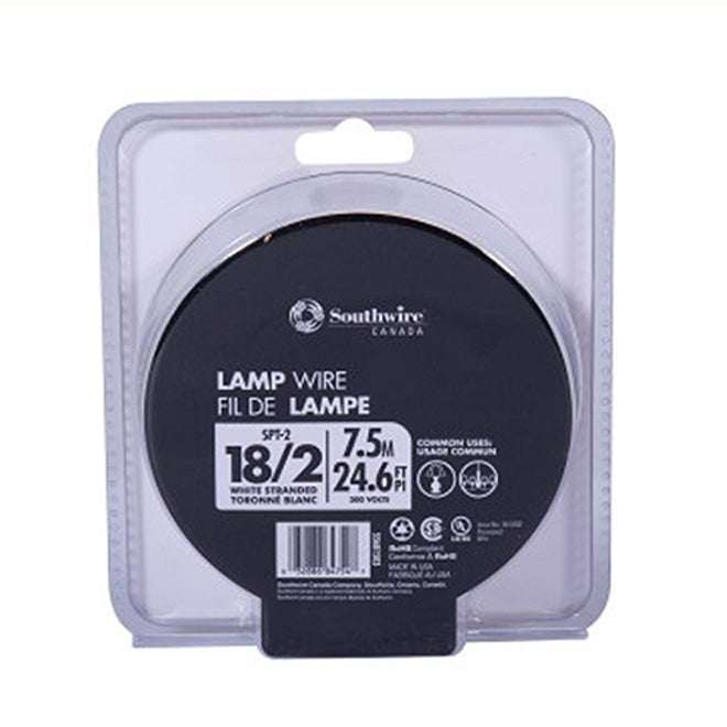 Southwire SPT-2 18-2 25ft White-Each