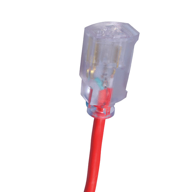 PVC Outdoor Extension Cord - 14/3 - 13 A - 100' - Red-Each