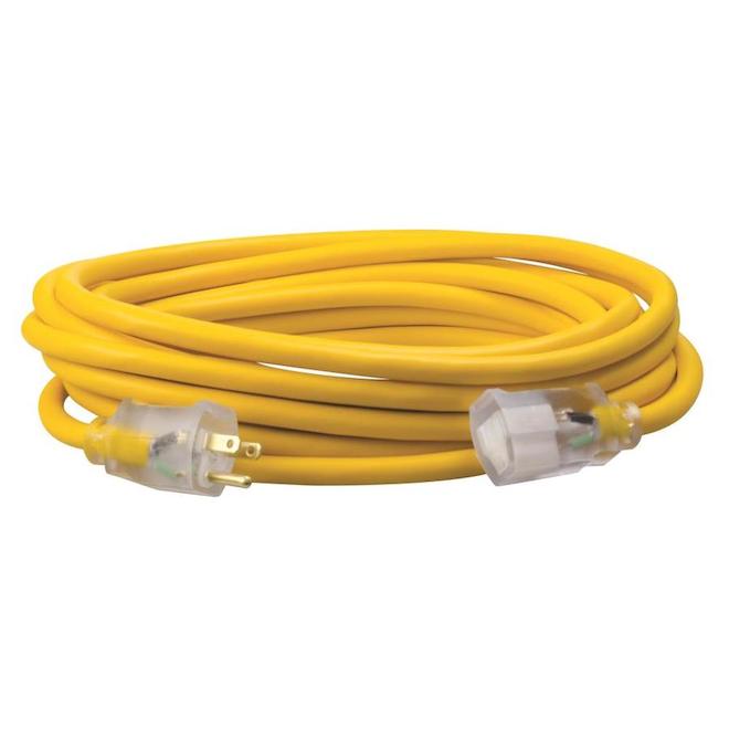 Southwire 12/3 25-ft Standard Outdoor Polar/Solar Extension Cord - Yellow-Each