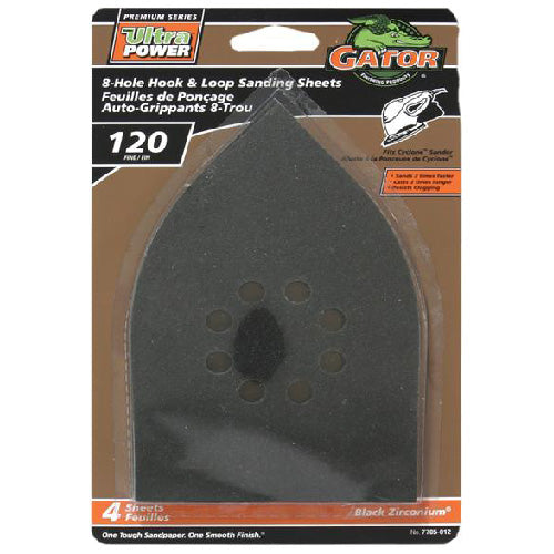 Detail Stick-On Mouse Sandpaper - 120 Grit - 8-Hole - 4-Pack - Pack