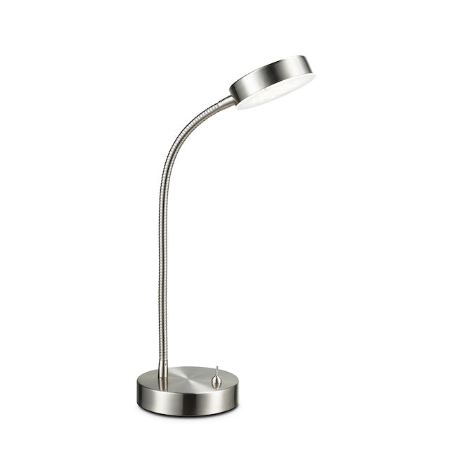 Project Source 13.25-in Adjustable Desk Lamp with Metal Shade - Brushed Nickel-