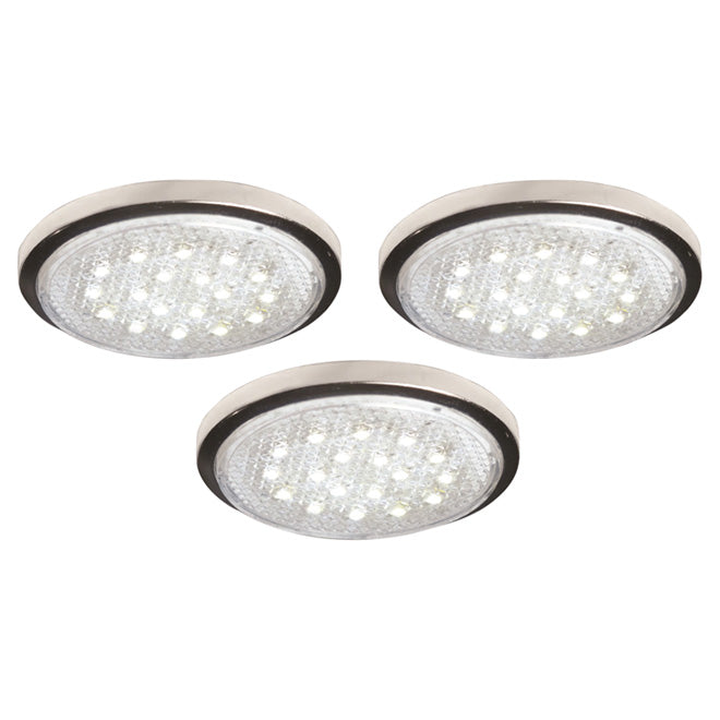 Multi-Colour LED Puck Lights with Remote - 3-Pack-