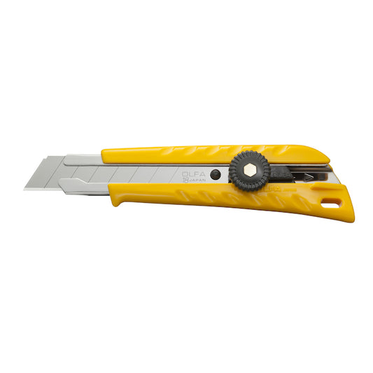 Olfa Heavy-Duty L-1 Cutter - 18-mm - ABS Plastic and Stainless Steel - Yellow - Each