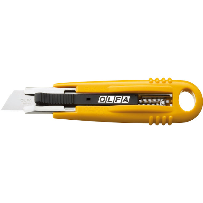 Olfa SK-4 Self-Retracting Safety Knife - 6.3-in - ABS Plastic and Stainless Steel - Yellow - Each