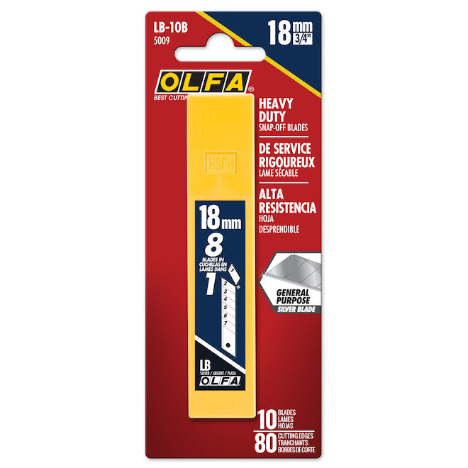 OLFA L-Type Snap-Off Blades - Carbon Steel - 3/4-in - 10-Pack - Each