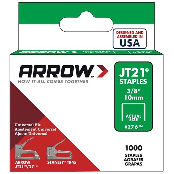 Arrow JT21-JT27 Model 3/8-in Light-Duty Staples 1000/pk - Each