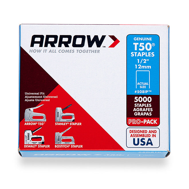 Arrow T50 1/2-in Staples - Steel - 5,000-Pack - Each