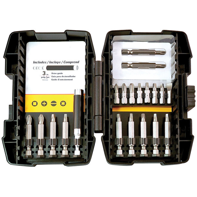 Stanley Fatmax 20-Piece Screwdriver Bit Set - Hex Shank - Hard Protective Case - Assorted Sizes - Each