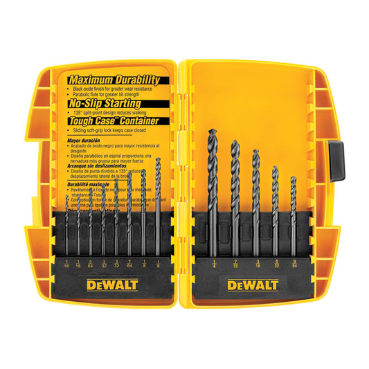 DeWalt Black and Gold Metal Drill Bits Set - 13-Piece - Black - 135-Degree Split Point - Each