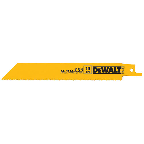 DeWALT Metal Cutting Reciprocating Saw Blade - Bi-Metal - Yellow - 6-in L - 10 TPI - 1 Per Pack - Each