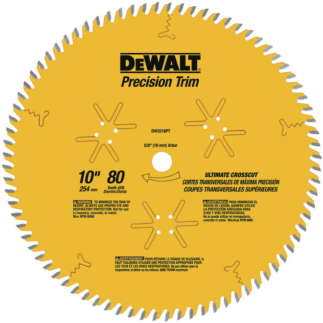 BLACK & DECKER Precision Trim 1-Pack 10-in 80-Tooth Dry Cut Standard Tooth Miter/table Saw Blade - Each