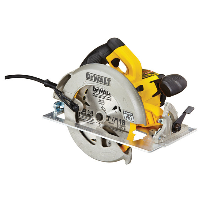 DeWalt 7 1/4-in Corded Circular Saw with Brake - 15-Amp Motor - 2 9/16-in Cutting Depth - Lightweight - Each