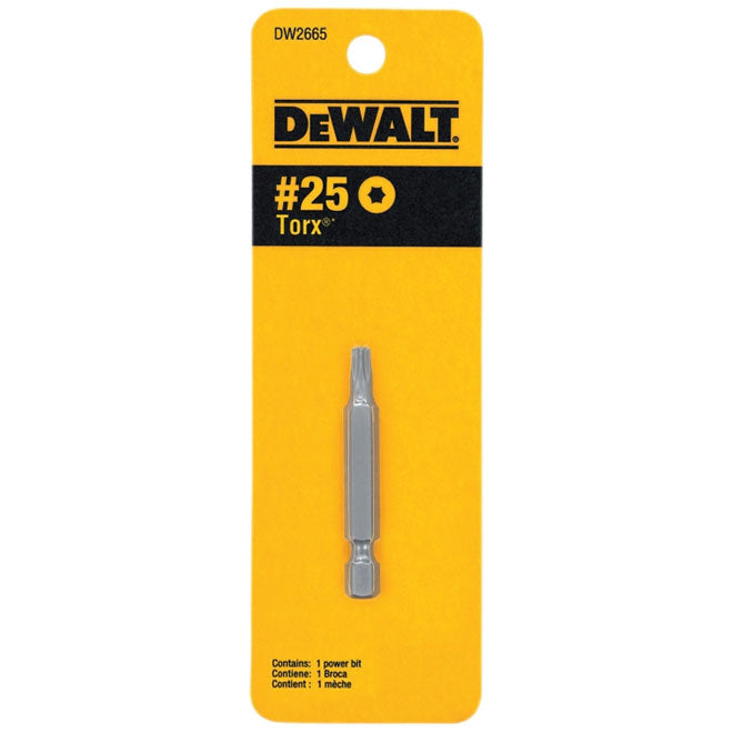 DeWalt Torx Screwdriver Power Bit - Alloy Steel - 1/4-in Hex - Shank T25 2-in - Each