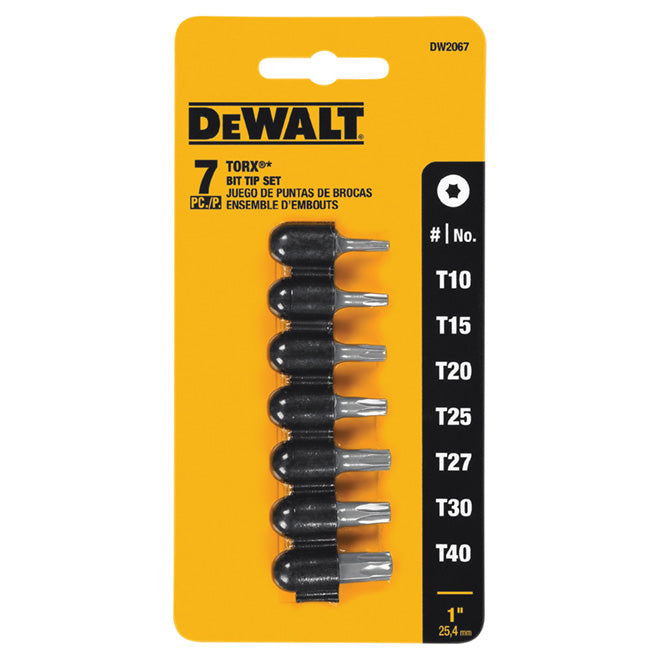 DeWalt 7-Piece Torx Screwdriver Bit Set - S2 Modified Steel - Extra Strength - Various Sizes - Each