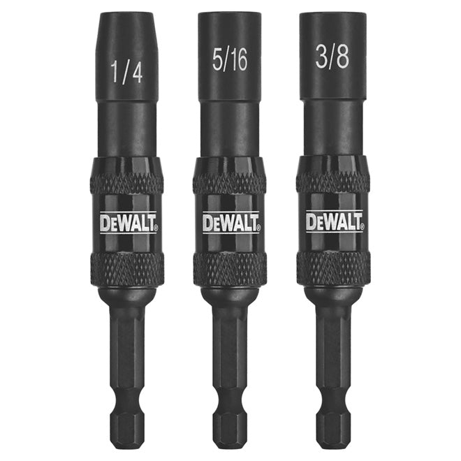 DeWalt 3-Piece Steel Hex Shank Screwdriver Bit Set - Impact Ready - 1/4-in Shank - 3 1/2-in L - Each